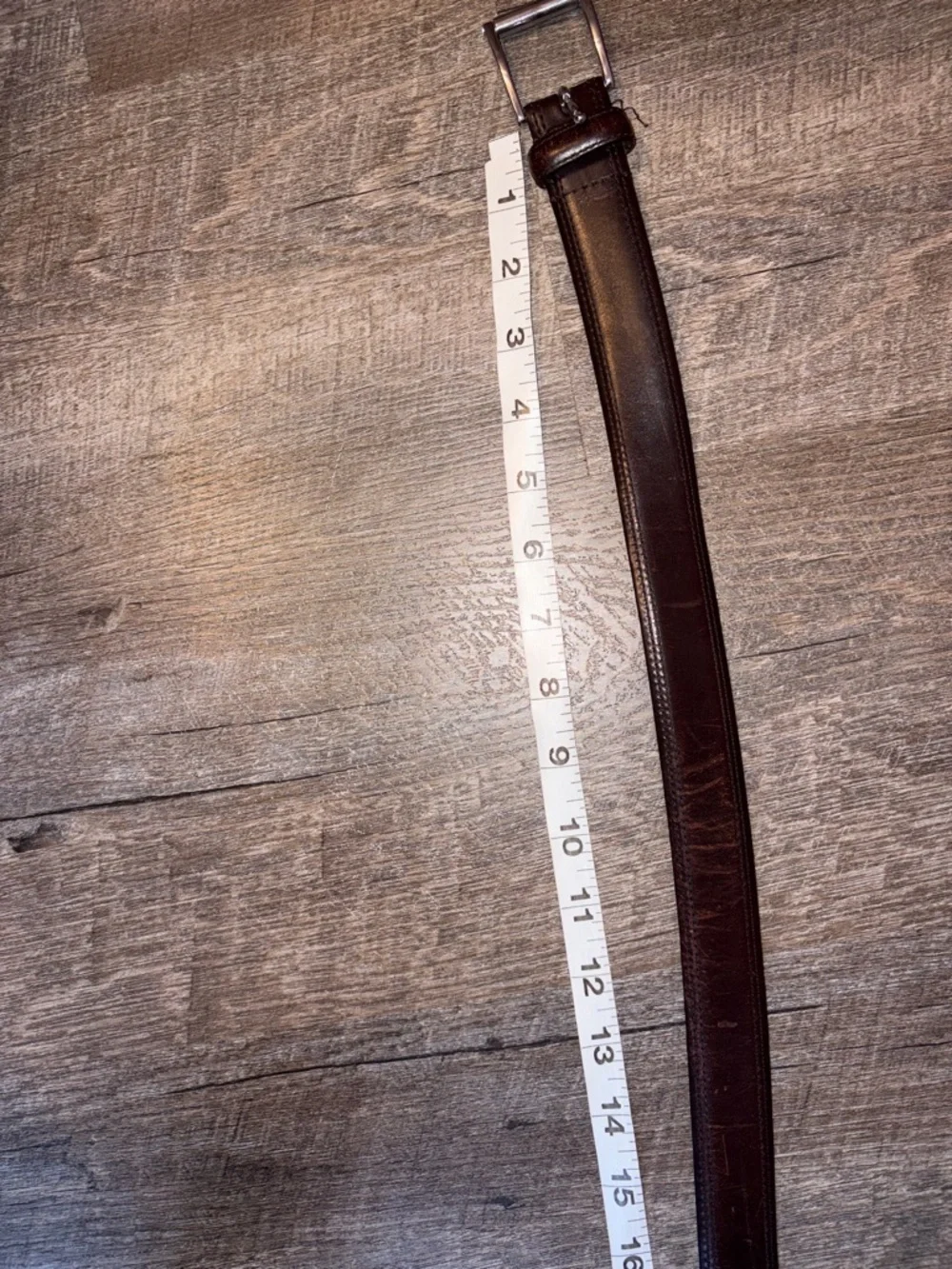 Coach Brown Leather Belt with Silver Metal Buckle